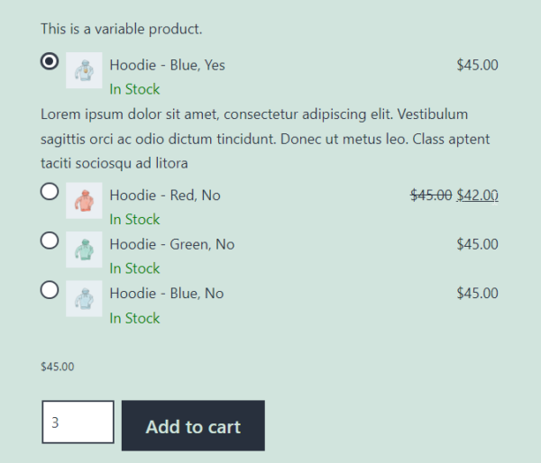 Variation Dropdown to Radio For Woocommerce Pro